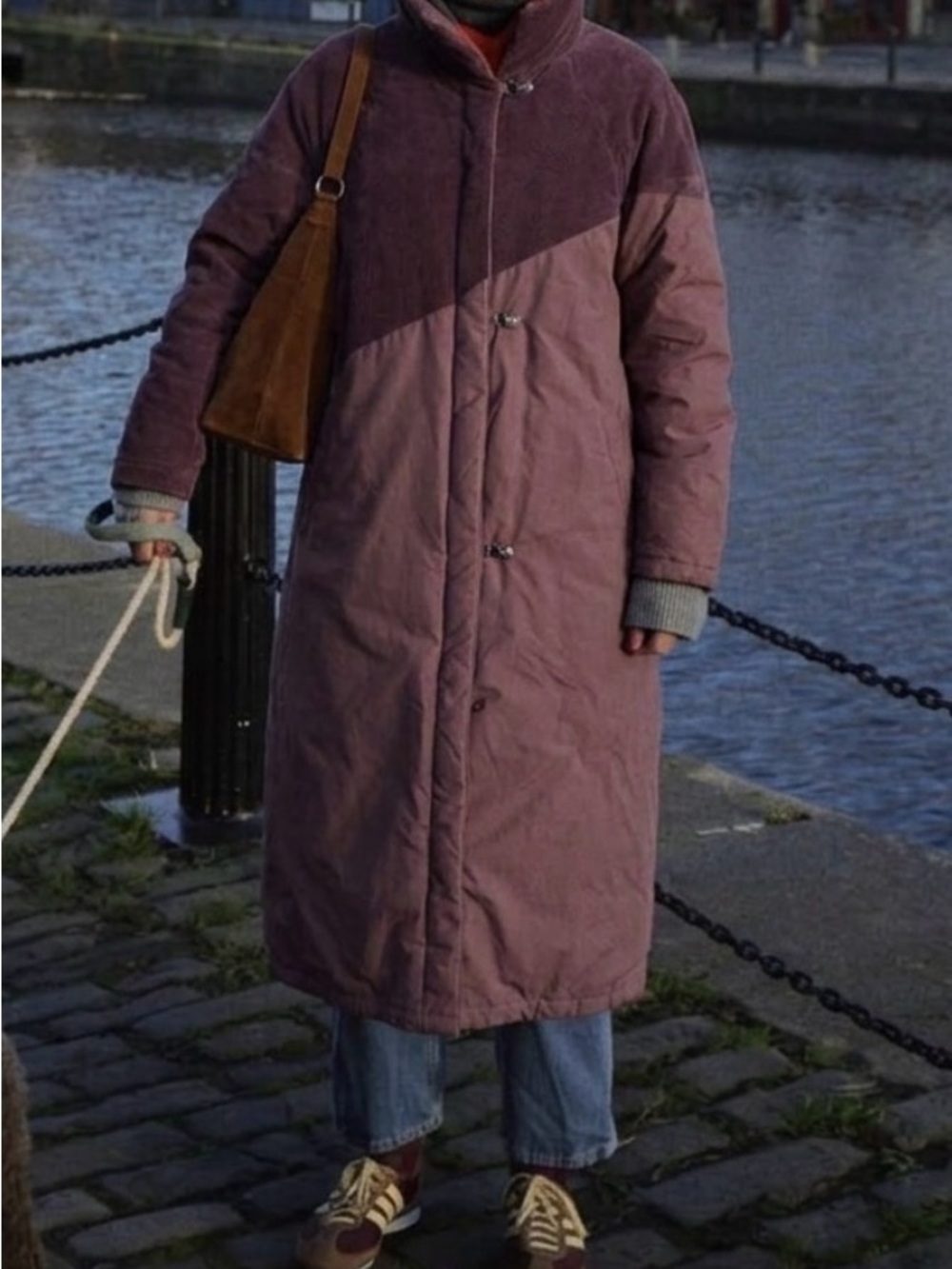 Women's Purple Corduroy & Puffer Winter Coat - Vintage!